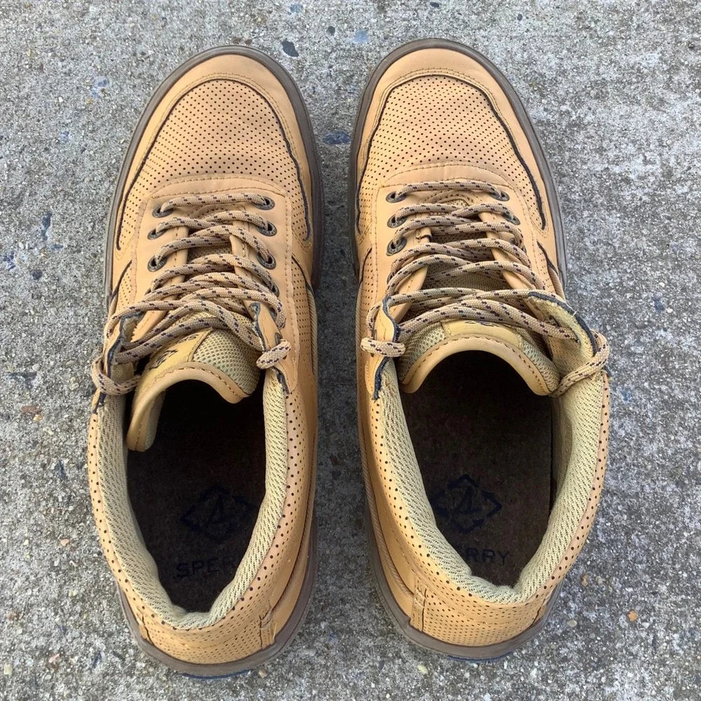 Speedy Top-Sider Rare Soletide 2-Eye Mid Mens Wheat Sneakers‎ STS24693 Size 10.5